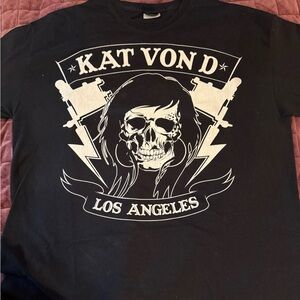 Kat Von D vintage Men's Black Short Sleeve Tee XL